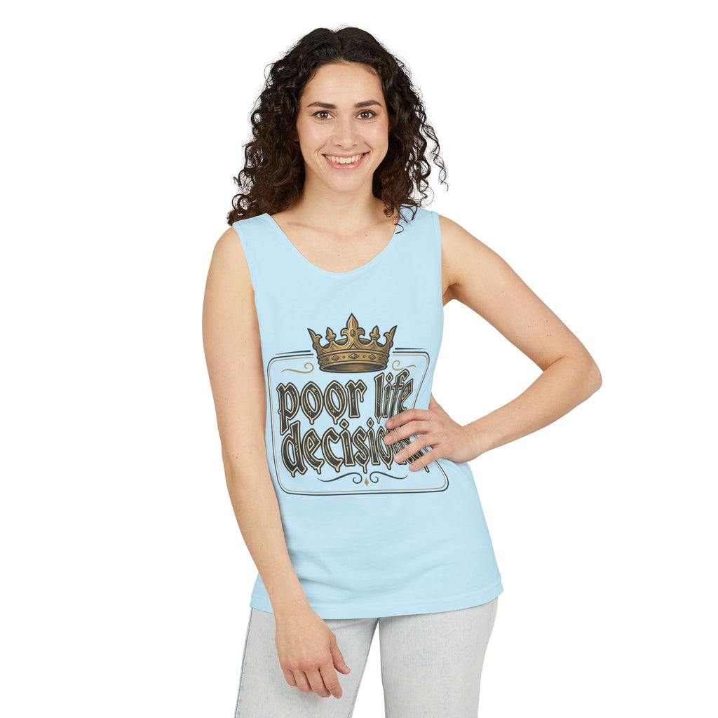Poor Life Decisions Tank Top — Vintage Crown Graphic