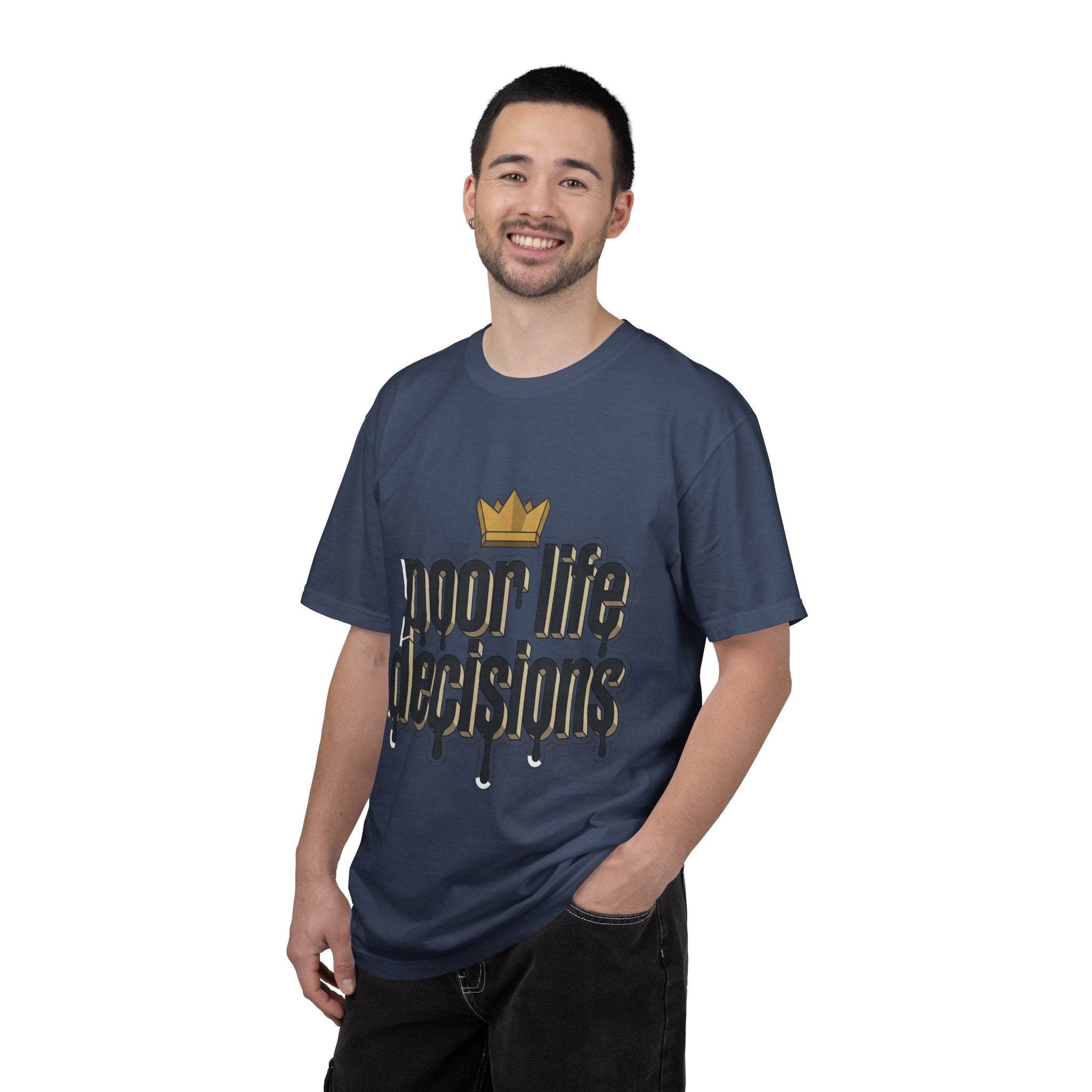T-Shirt — "Poor Life Decisions" Crown Graphic Tee