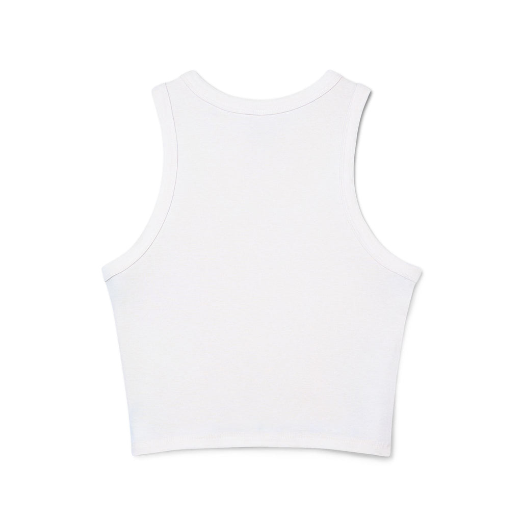 Crop Tank Top — "Poor Life Decisions" Glitch Graphic