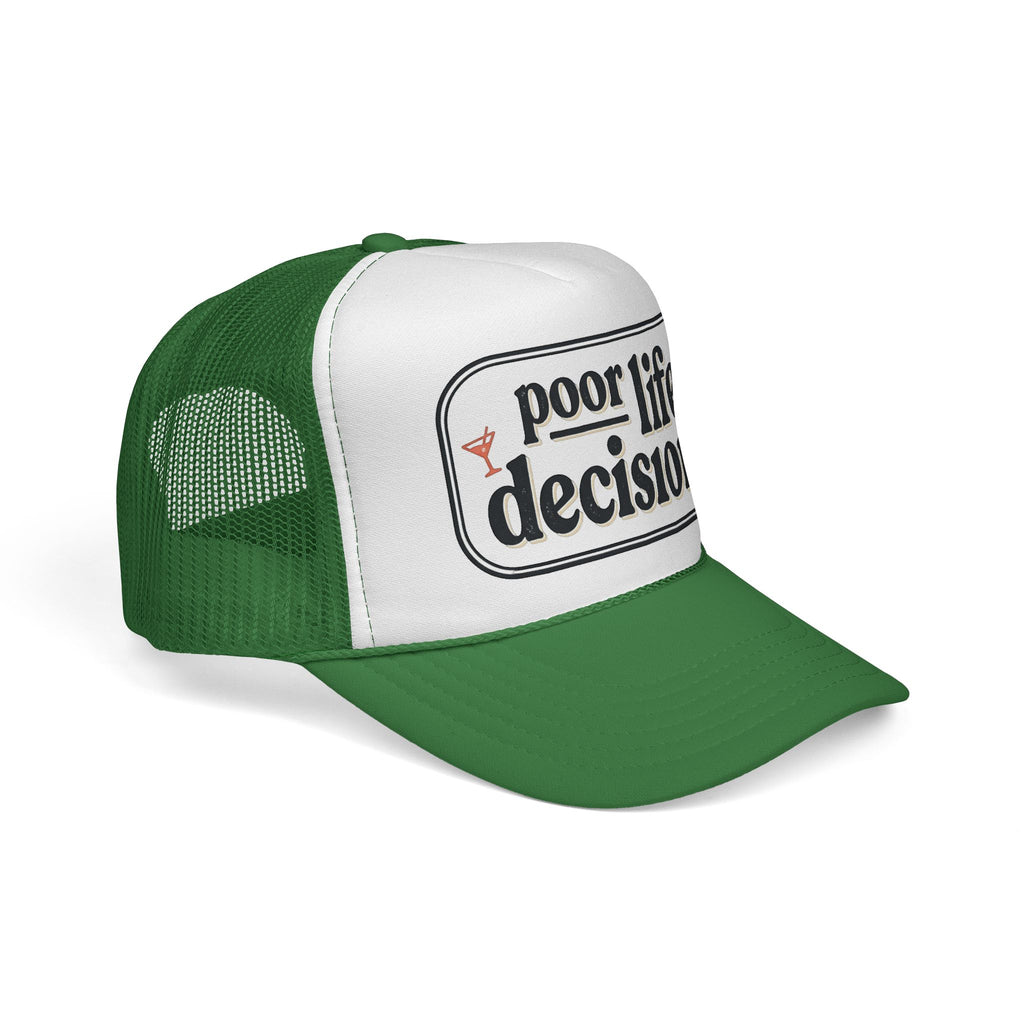 Trucker Hat - "Poor Life Decisions" Retro Mesh Cap