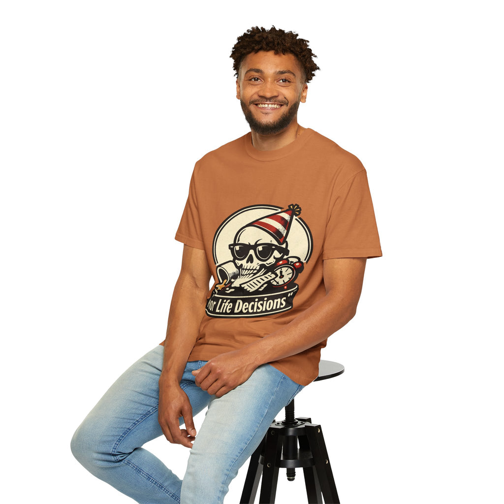 Poor Life Decisions Skull T-Shirt — Funny Party Skull Graphic Tee