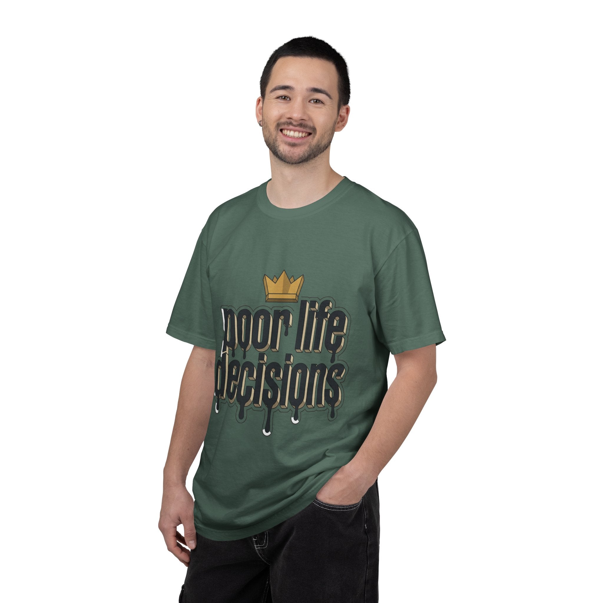 T-Shirt — "Poor Life Decisions" Crown Graphic Tee