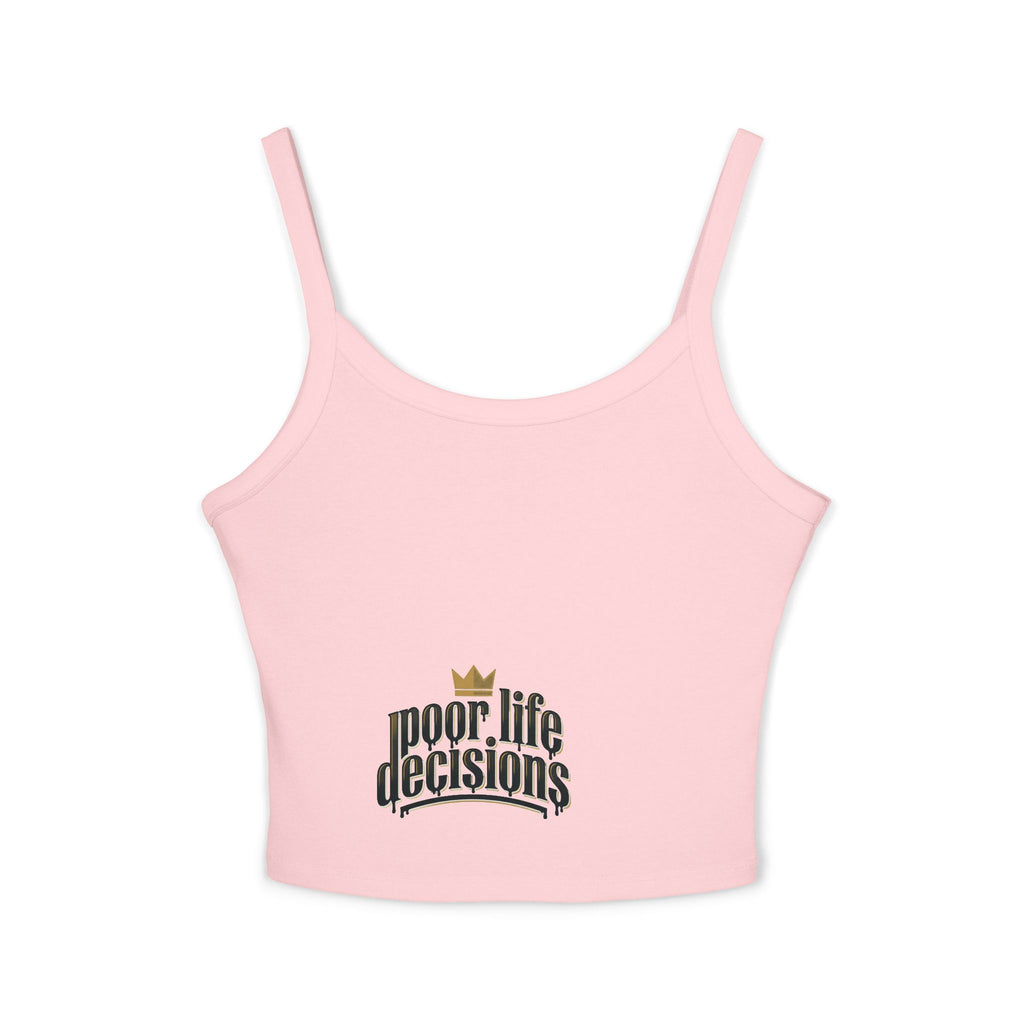 Crop Tank Top – 'poor life decisions' Vintage Script Graphic Tank