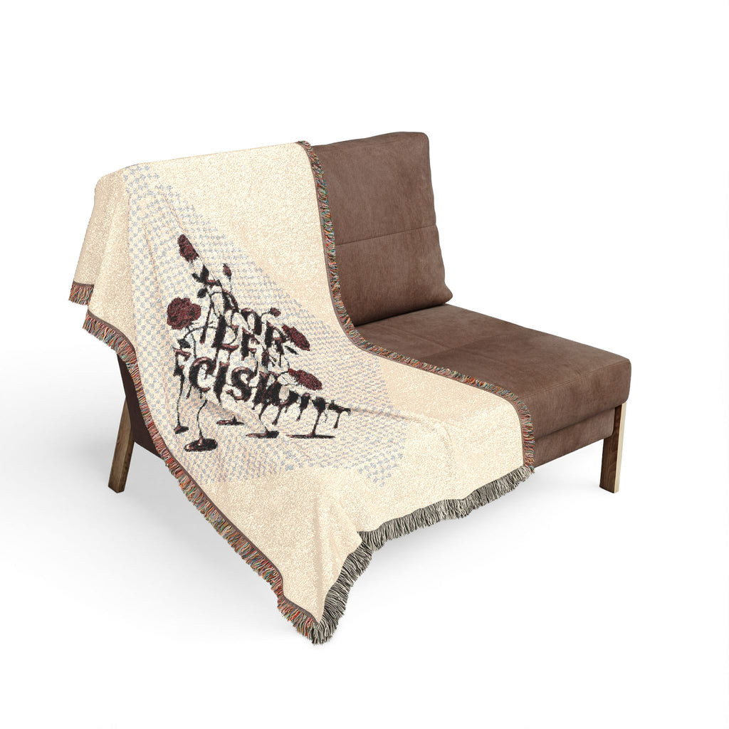 Woven Blanket — "People Like Discussions" Decorative Throw for Living Room & Gifts