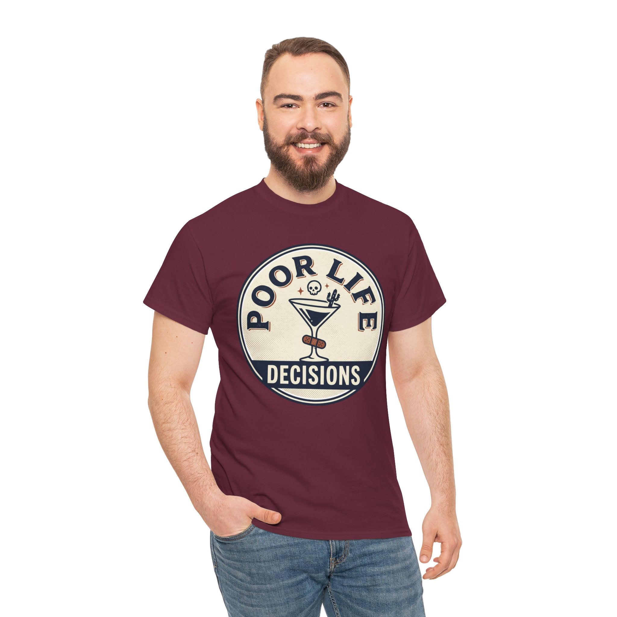 Poor Life Decisions T-Shirt — Funny Cocktail Graphic Tee for Party Lovers