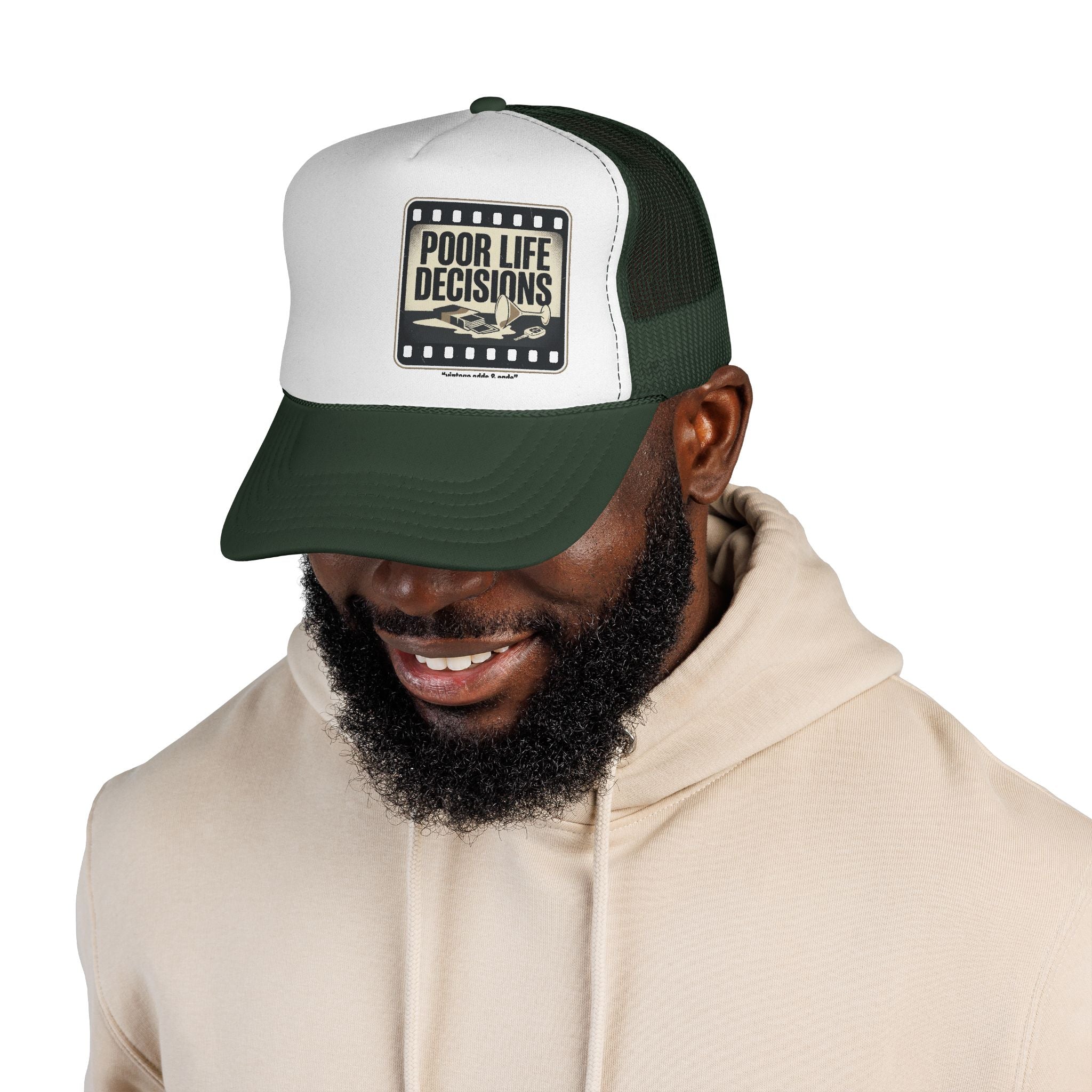 Trucker Cap — "Poor Life Decisions" Vintage Patch Hat