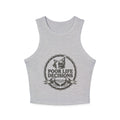Racer Tank — "Poor Life Decisions" Graphic Crop Tank Top