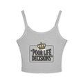 Spaghetti Tank Top — "Poor Life Decisions" Crown Graphic Crop