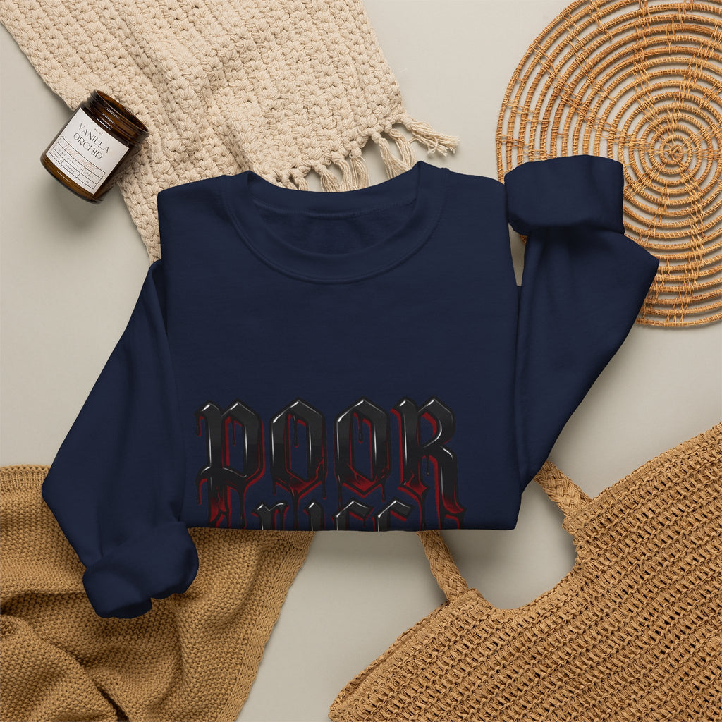 Poor Life Decisions Sweatshirt – Gothic Drip Graphic Crewneck