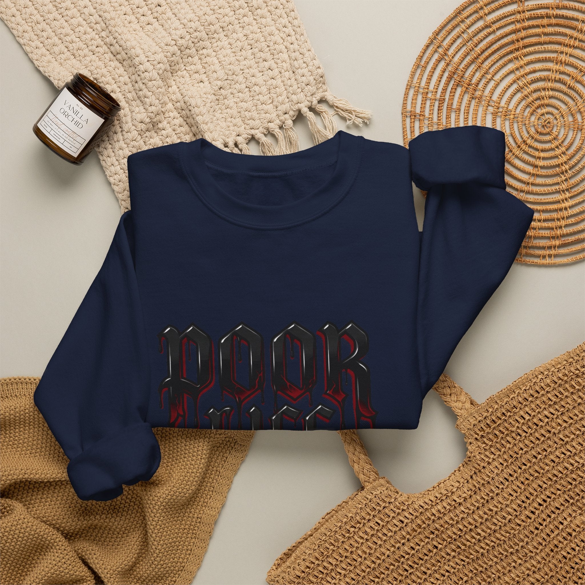 Poor Life Decisions Sweatshirt – Gothic Drip Graphic Crewneck