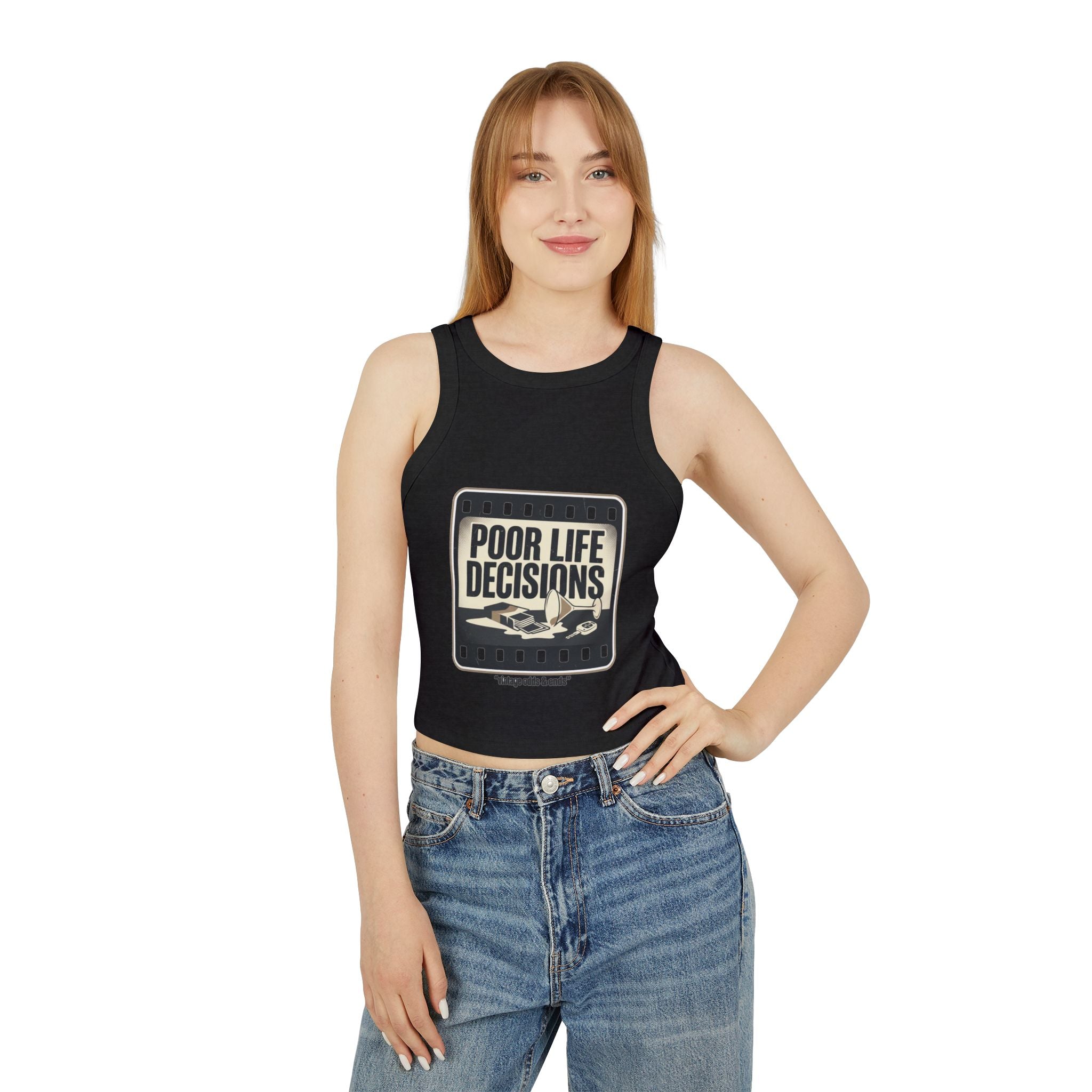 Racer Tank - "Poor Life Decisions" Retro Film Graphic