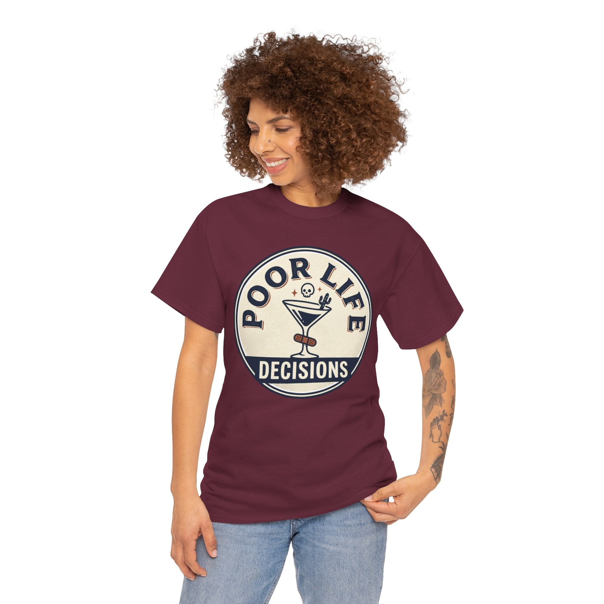 Poor Life Decisions T-Shirt — Funny Cocktail Graphic Tee for Party Lovers