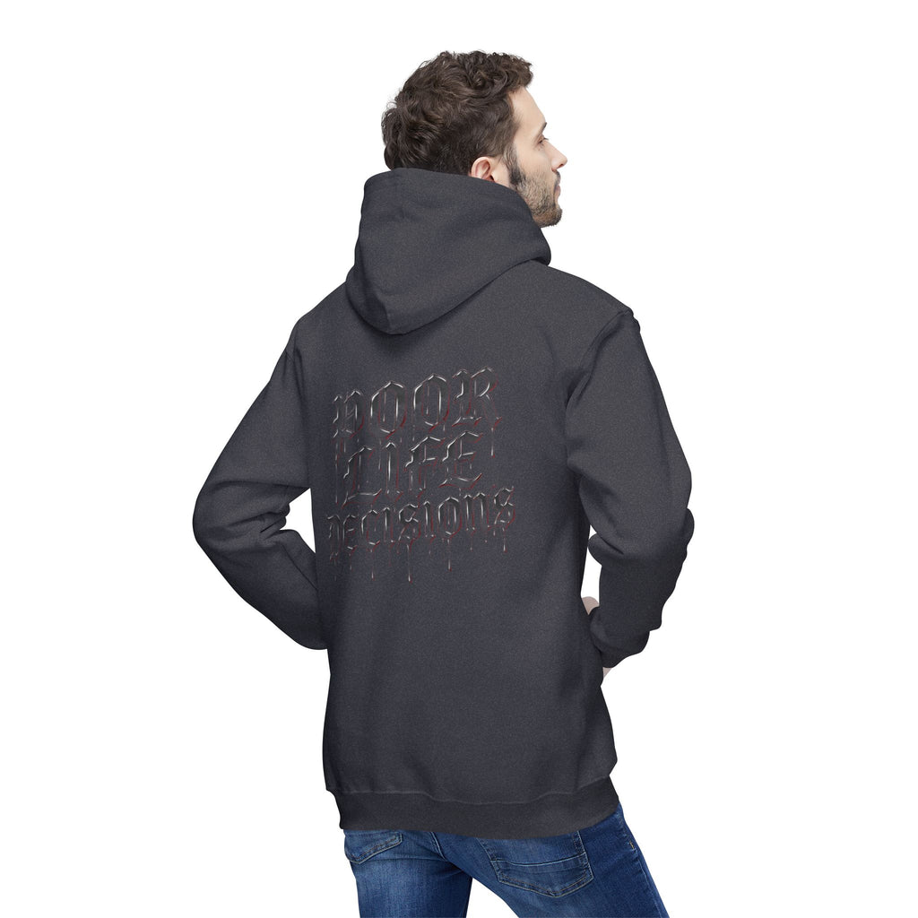 Poor Life Decisions Hoodie — White Graphic Hooded Sweatshirt