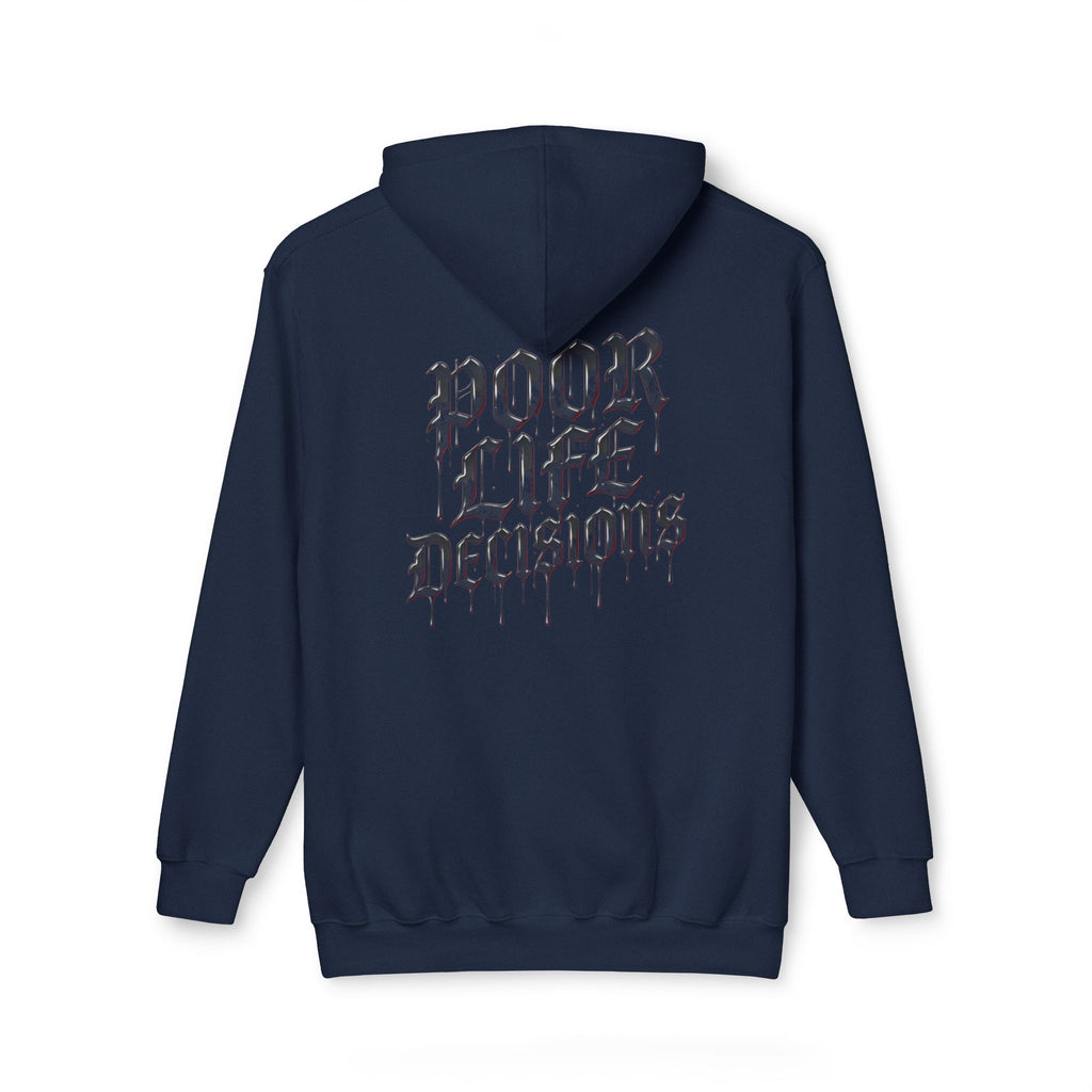 Poor Life Decisions Hoodie — White Graphic Hooded Sweatshirt