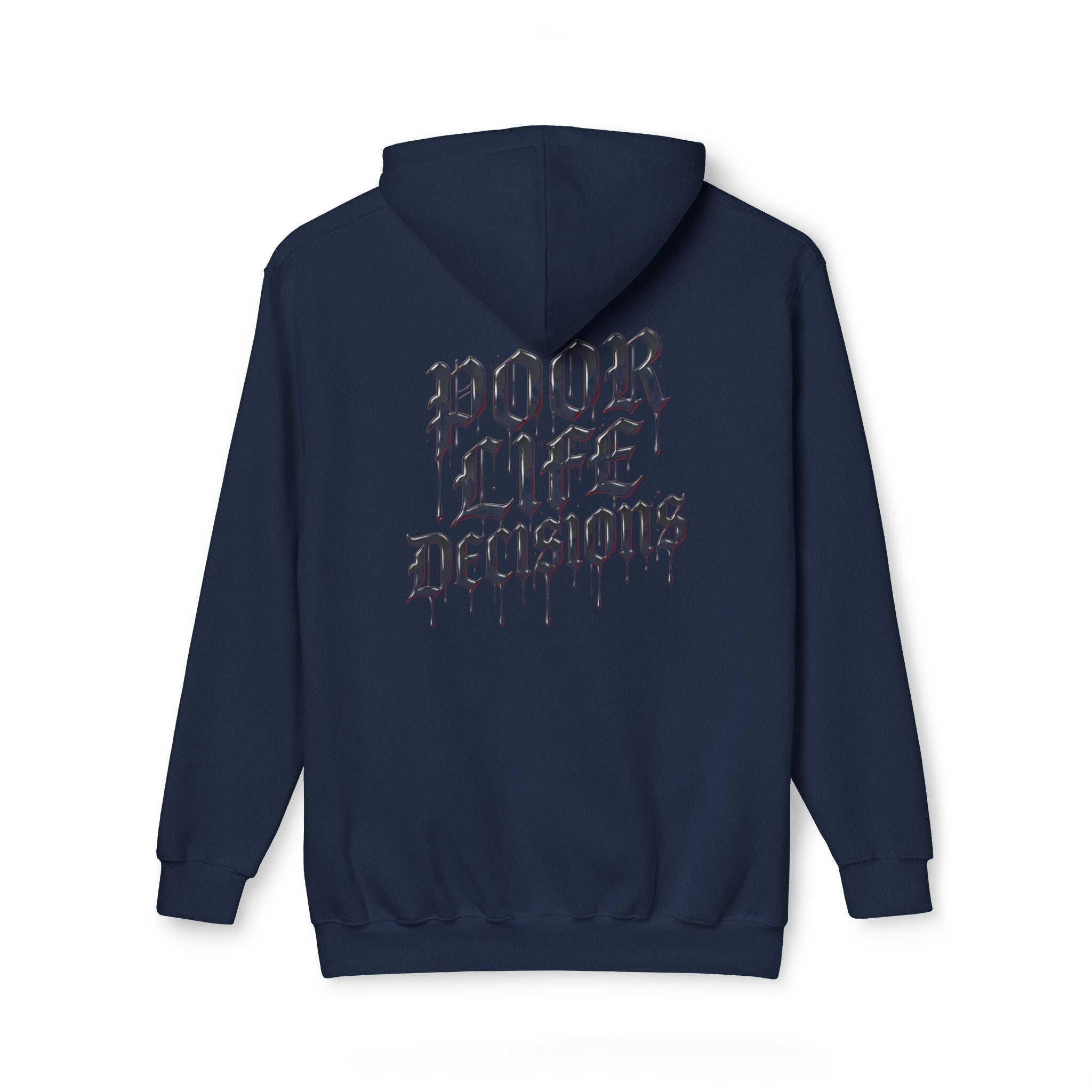Poor Life Decisions Hoodie — White Graphic Hooded Sweatshirt