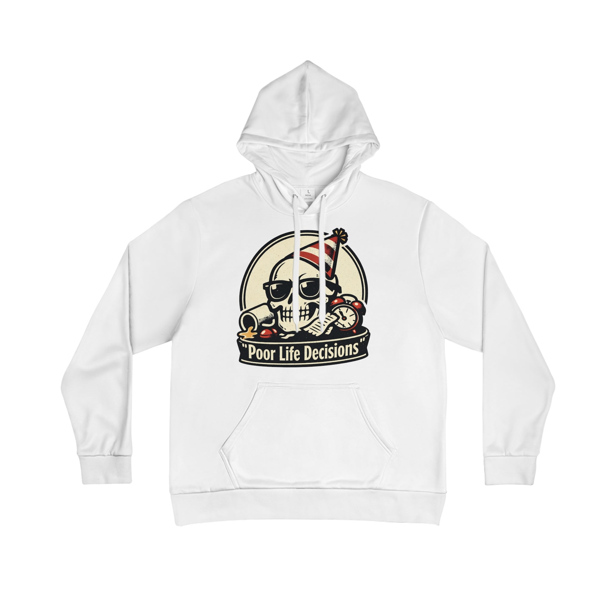 Poor Life Decisions Skull Hoodie — Funny Pirate Skull Graphic Men's Hoodie