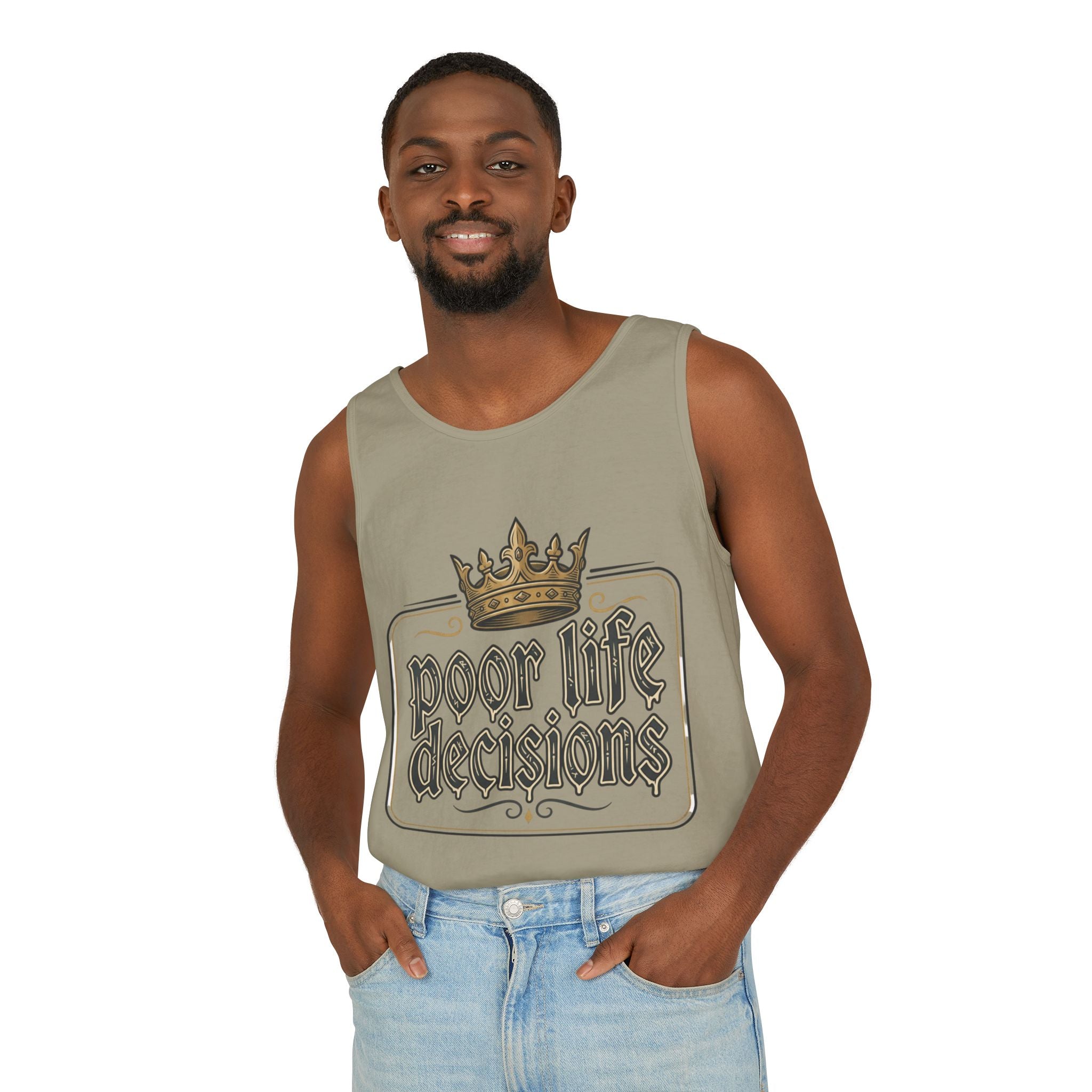Tank Top — 'Poor Life Decisions' Vintage Crown Graphic