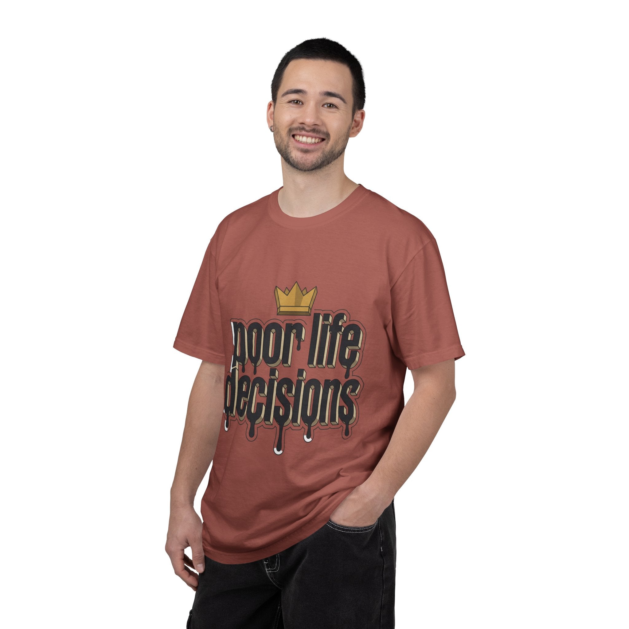 T-Shirt — "Poor Life Decisions" Crown Graphic Tee