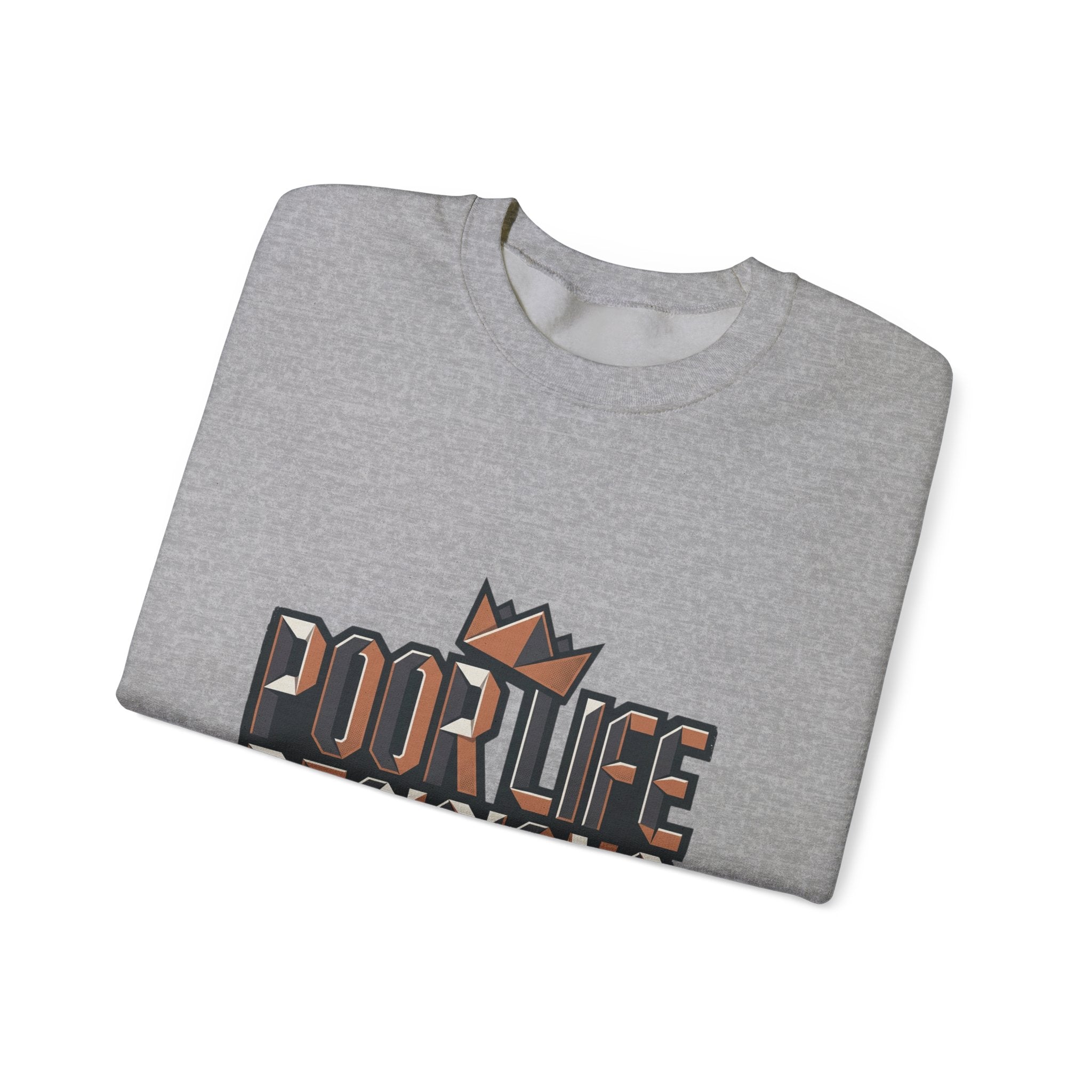 Crewneck Sweatshirt — 'Poor Life Decisions' Retro Crown Graphic