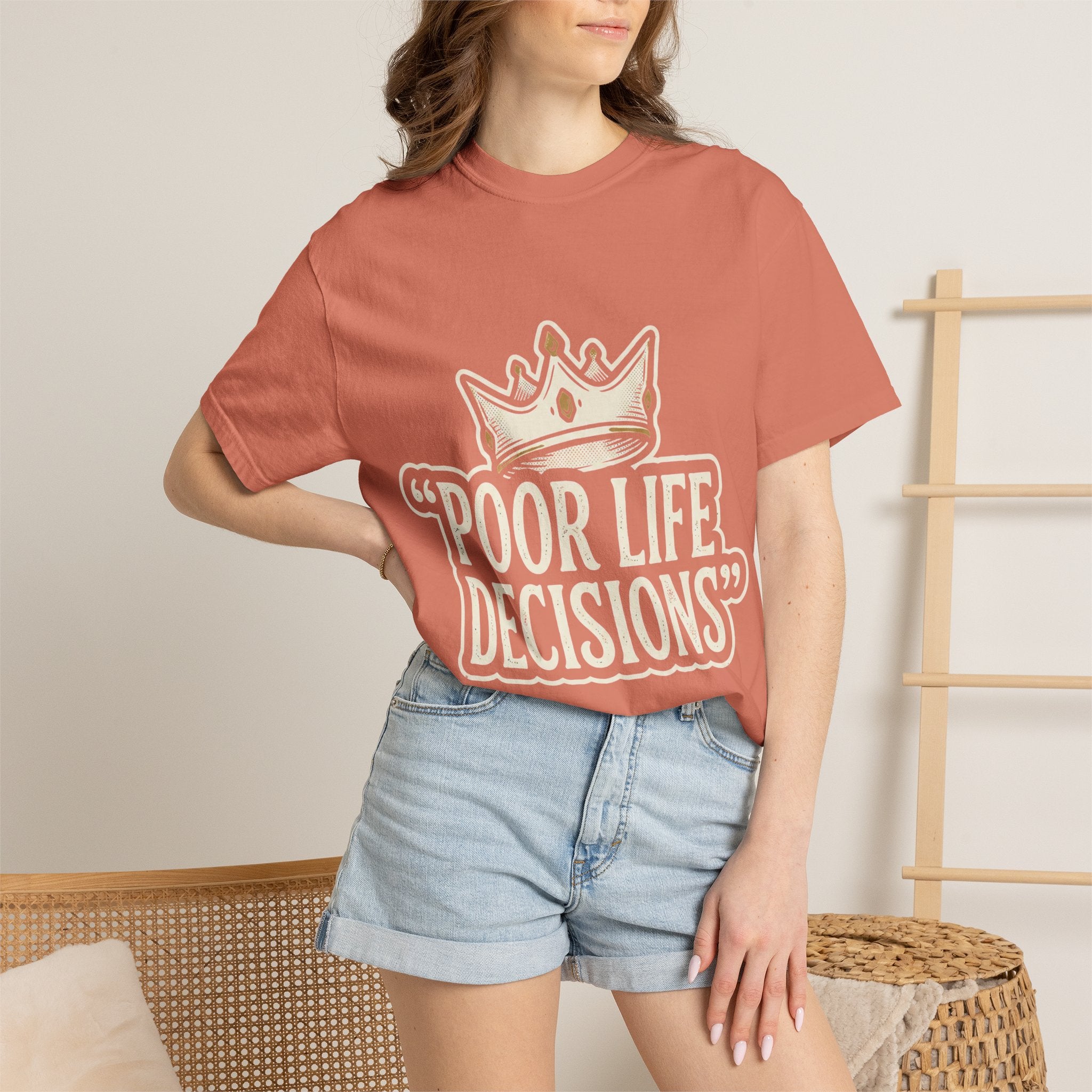 Poor Life Decisions T-Shirt — Funny Vintage Crown Graphic Tee