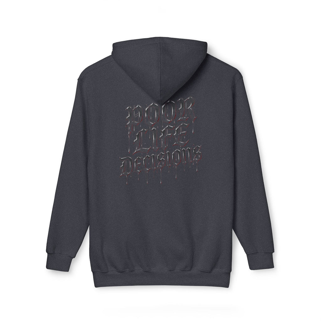 Poor Life Decisions Hoodie — White Graphic Hooded Sweatshirt