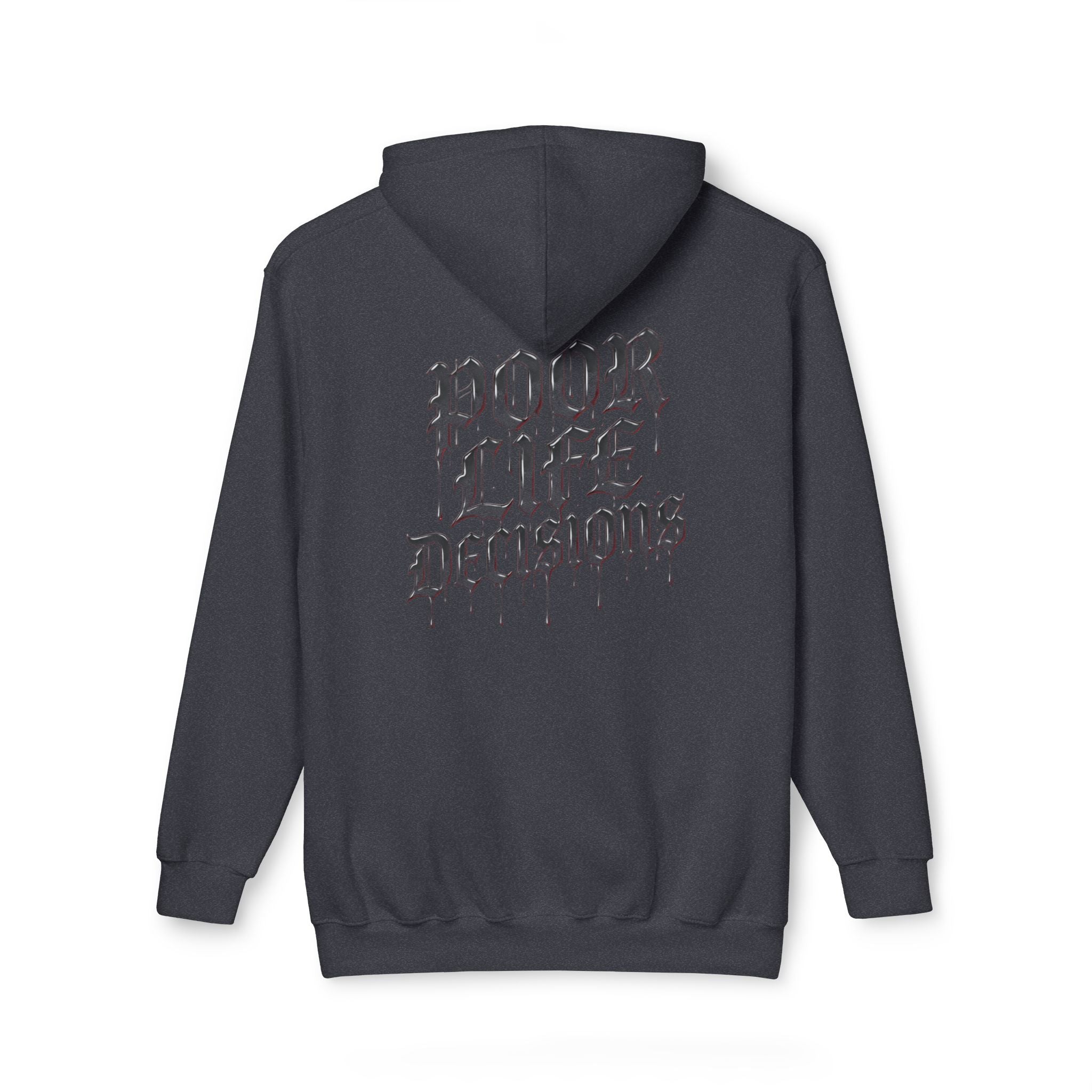 Poor Life Decisions Hoodie — White Graphic Hooded Sweatshirt