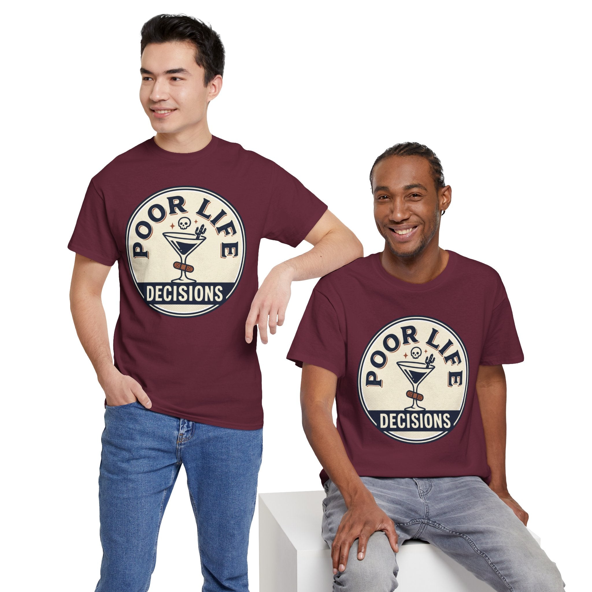 Poor Life Decisions T-Shirt — Funny Cocktail Graphic Tee for Party Lovers