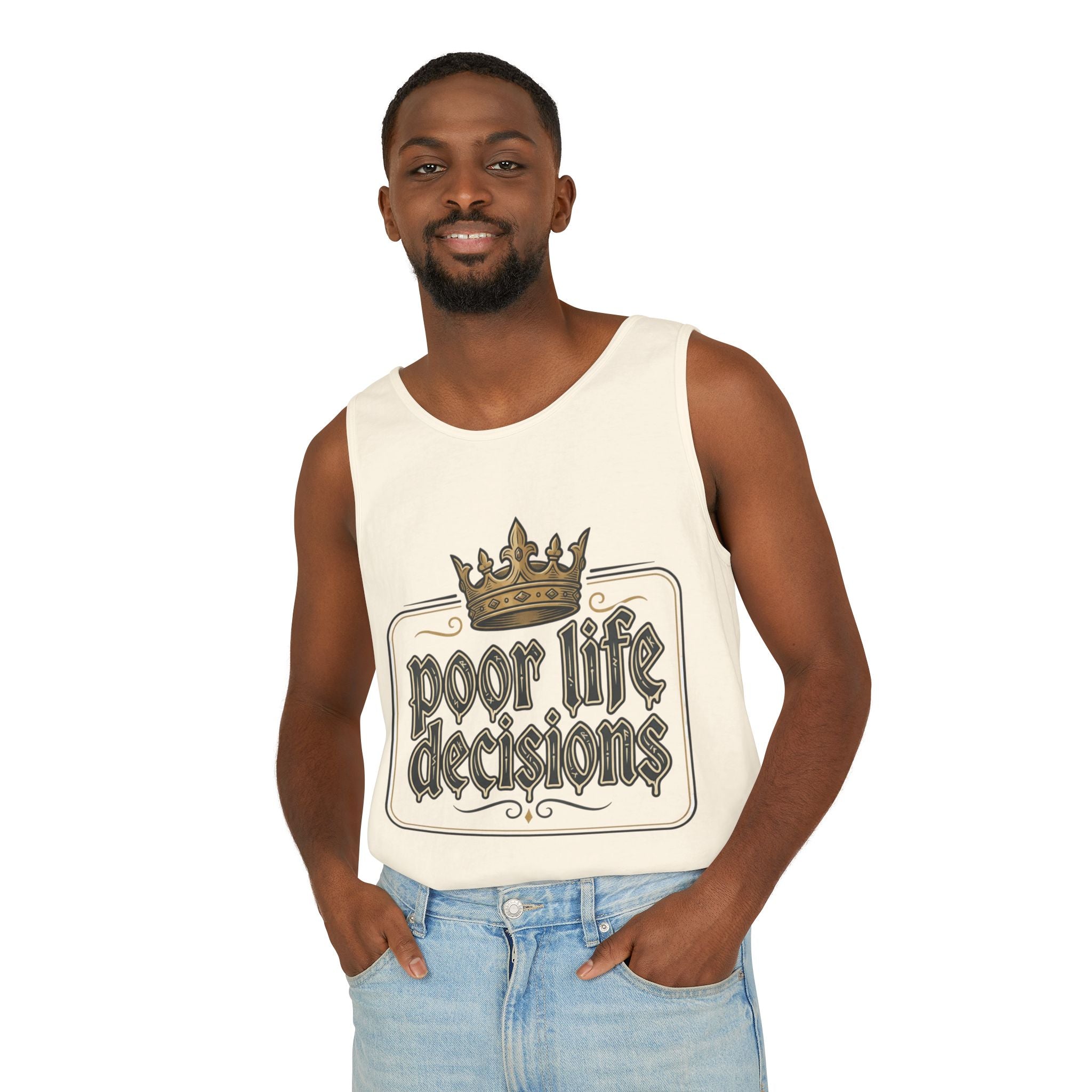 Tank Top — 'Poor Life Decisions' Vintage Crown Graphic