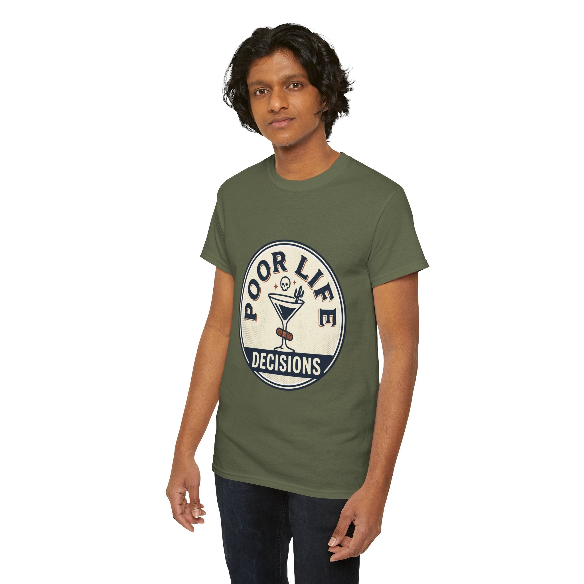 T-Shirt — "Poor Life Decisions" Cocktail Graphic Tee