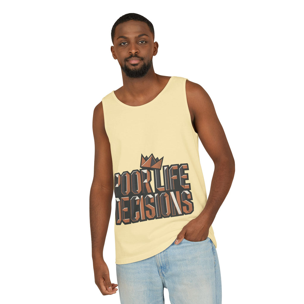 'Poor Life Decisions' Graphic Tank Top — Funny Typography Crown Summer Tee