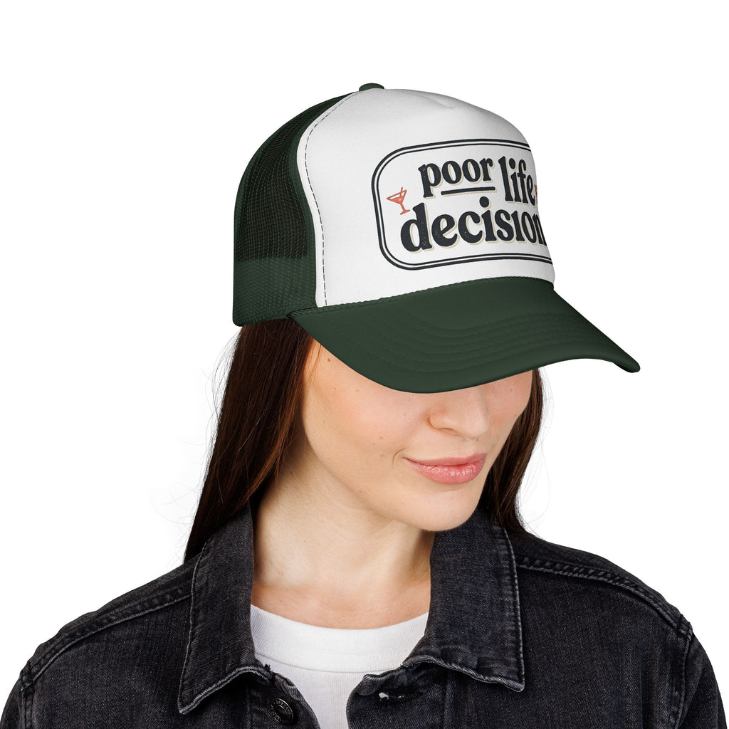 Trucker Hat - "Poor Life Decisions" Retro Mesh Cap