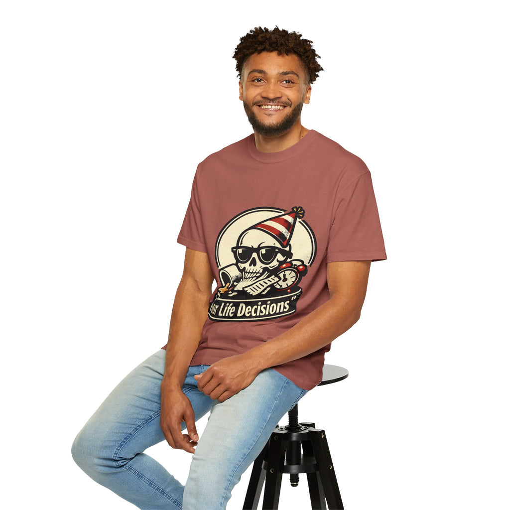 Poor Life Decisions Skull T-Shirt — Funny Party Skull Graphic Tee