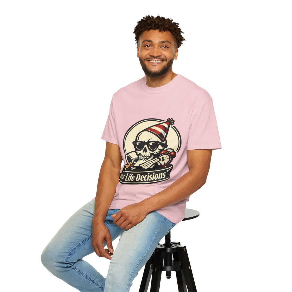 Poor Life Decisions Skull T-Shirt — Funny Party Skull Graphic Tee