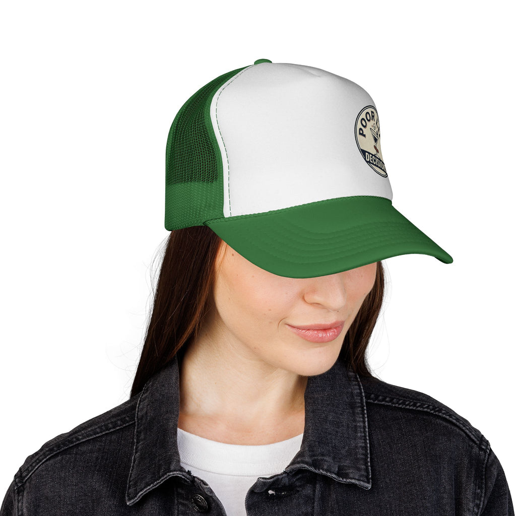 Trucker Cap — “Poor Life Decisions” Vintage Cocktail Patch Hat