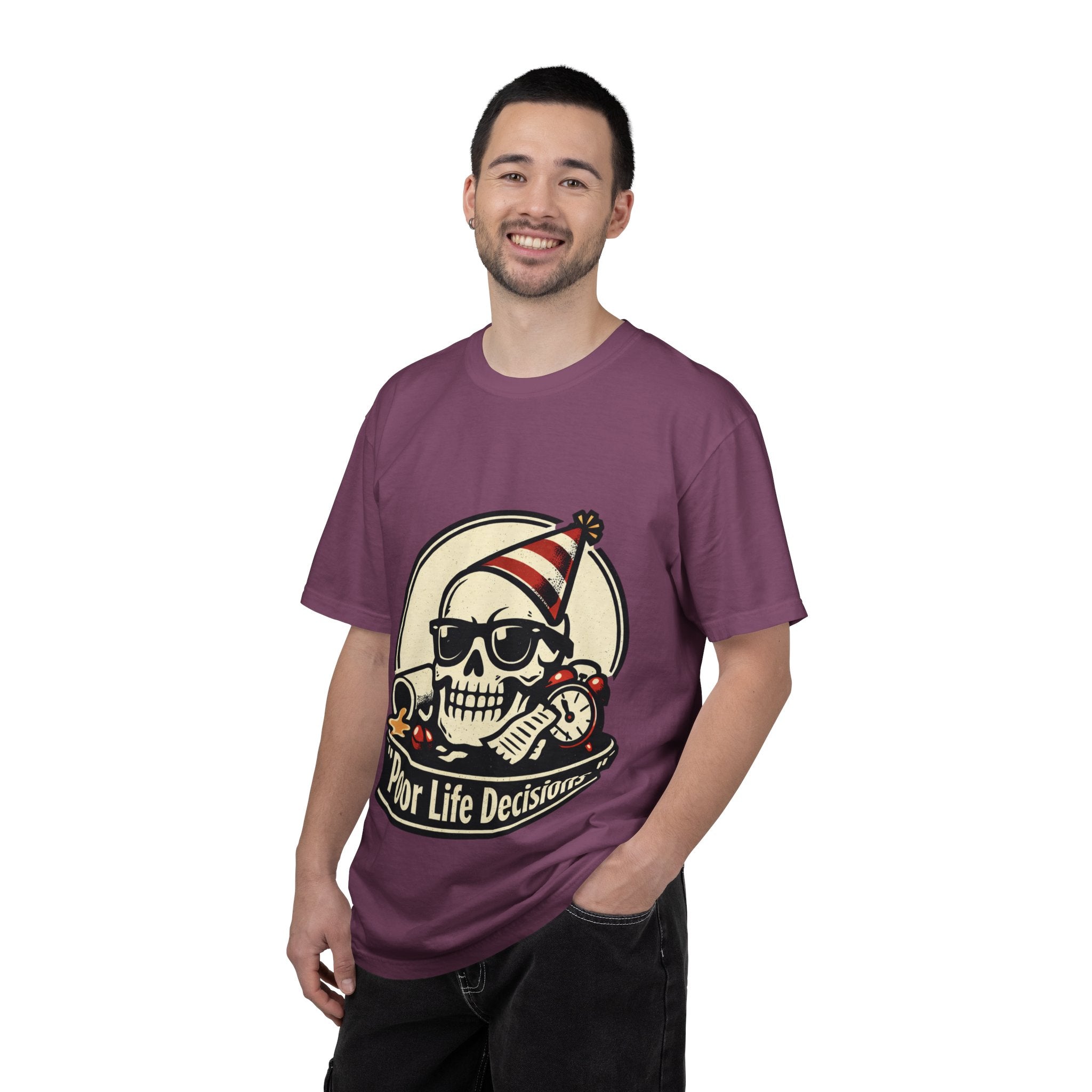 Poor Life Decisions Skull T-Shirt — Funny Party Skull Graphic Tee
