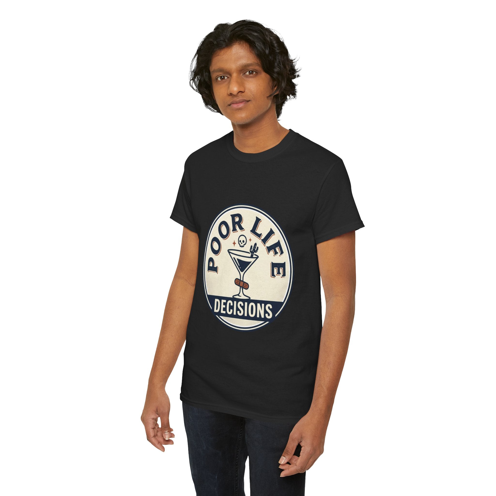 T-Shirt — "Poor Life Decisions" Cocktail Graphic Tee