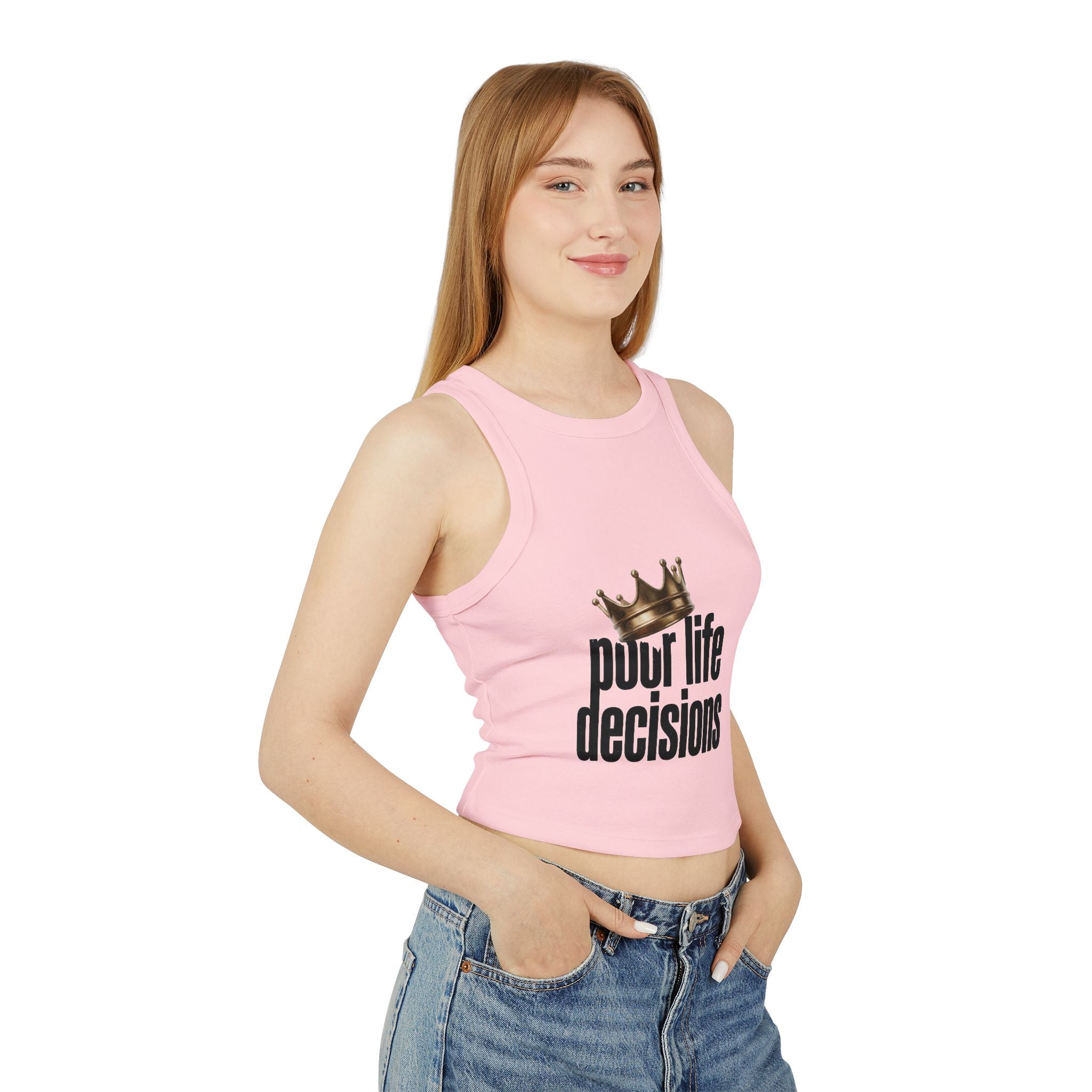 Racer Tank — 'Poor Life Decisions' Crown Graphic