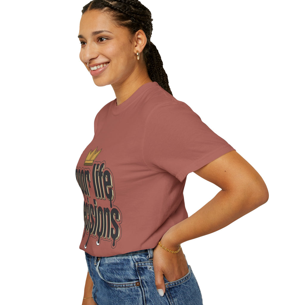 T-Shirt — "Poor Life Decisions" Crown Graphic Tee