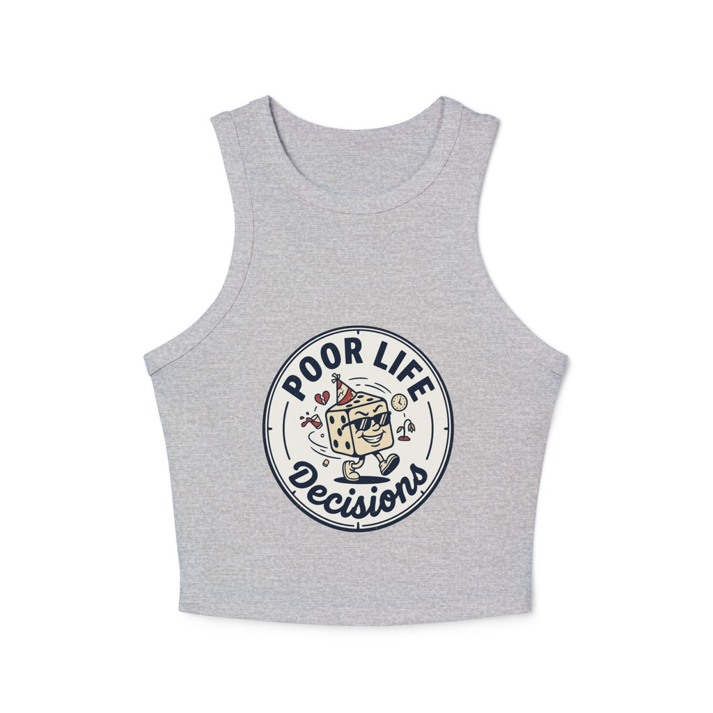 Racer Tank — "Poor Life Decisions" Retro Cocktail Graphic