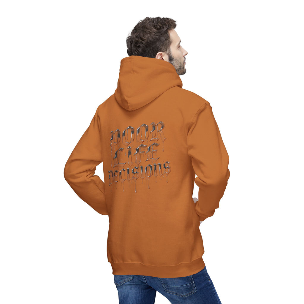 Poor Life Decisions Hoodie — White Graphic Hooded Sweatshirt