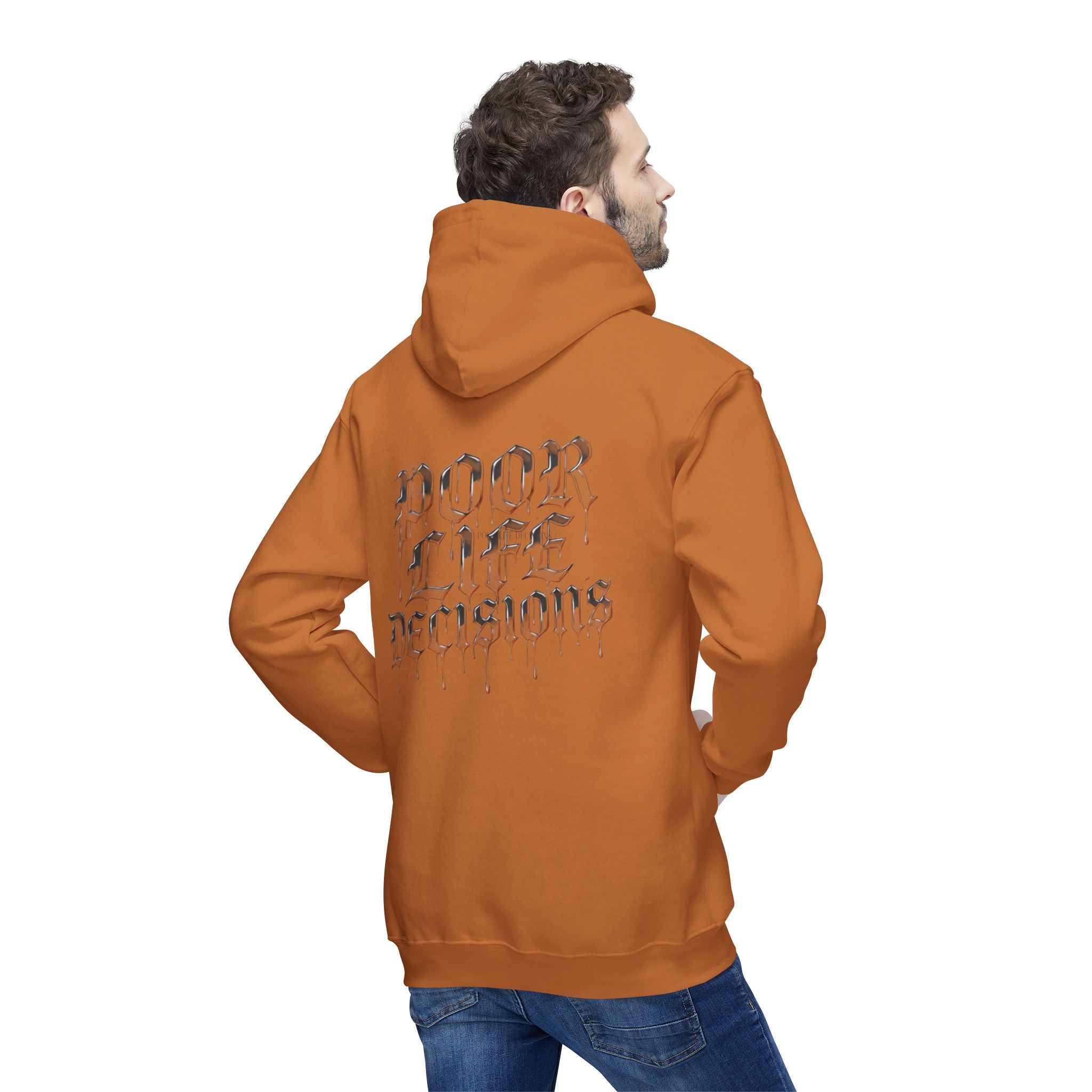 Poor Life Decisions Hoodie — White Graphic Hooded Sweatshirt
