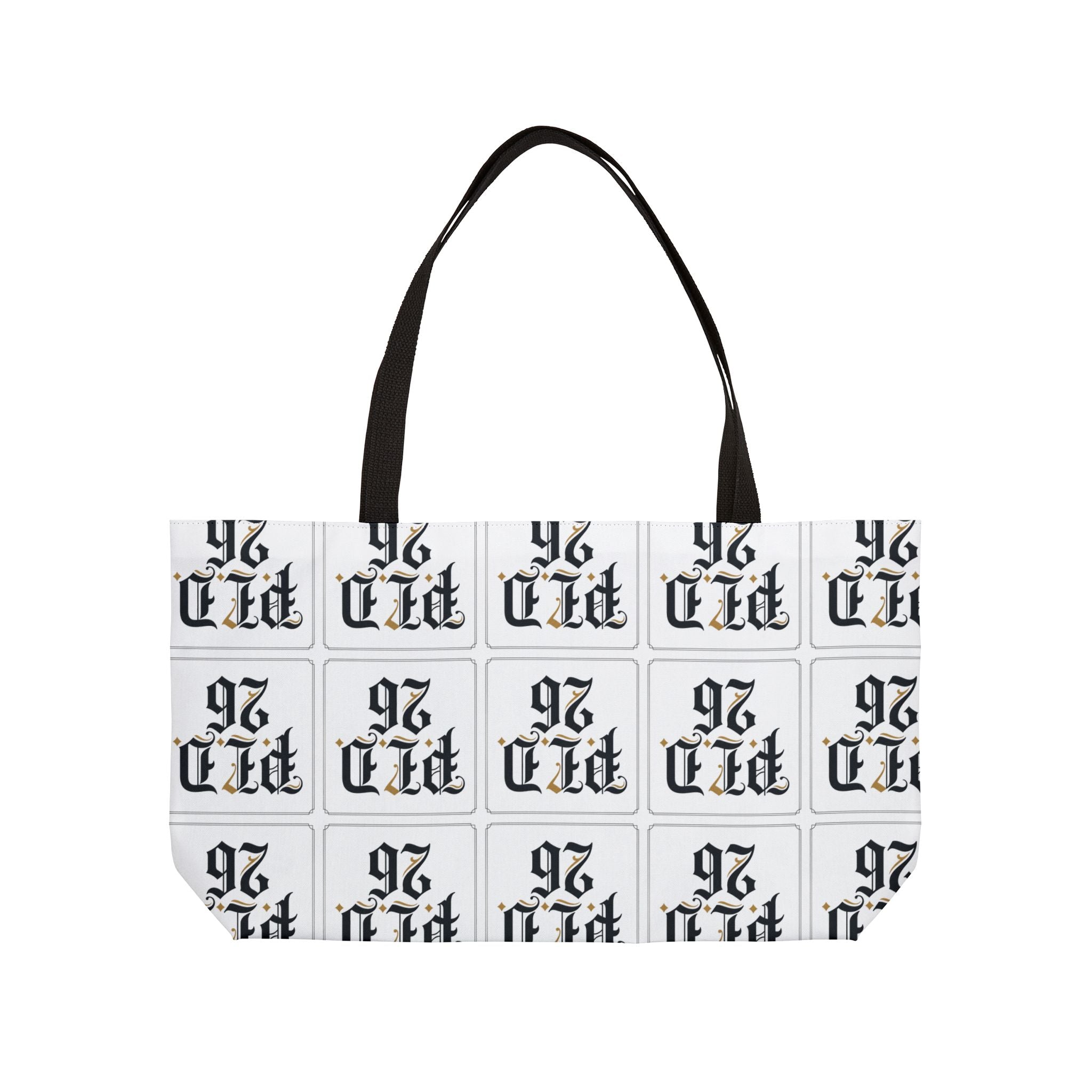 Weekender Tote Bag – PLD 26 Gothic Monogram All-Over Print