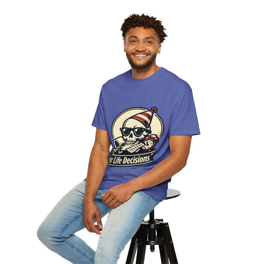 Poor Life Decisions Skull T-Shirt — Funny Party Skull Graphic Tee