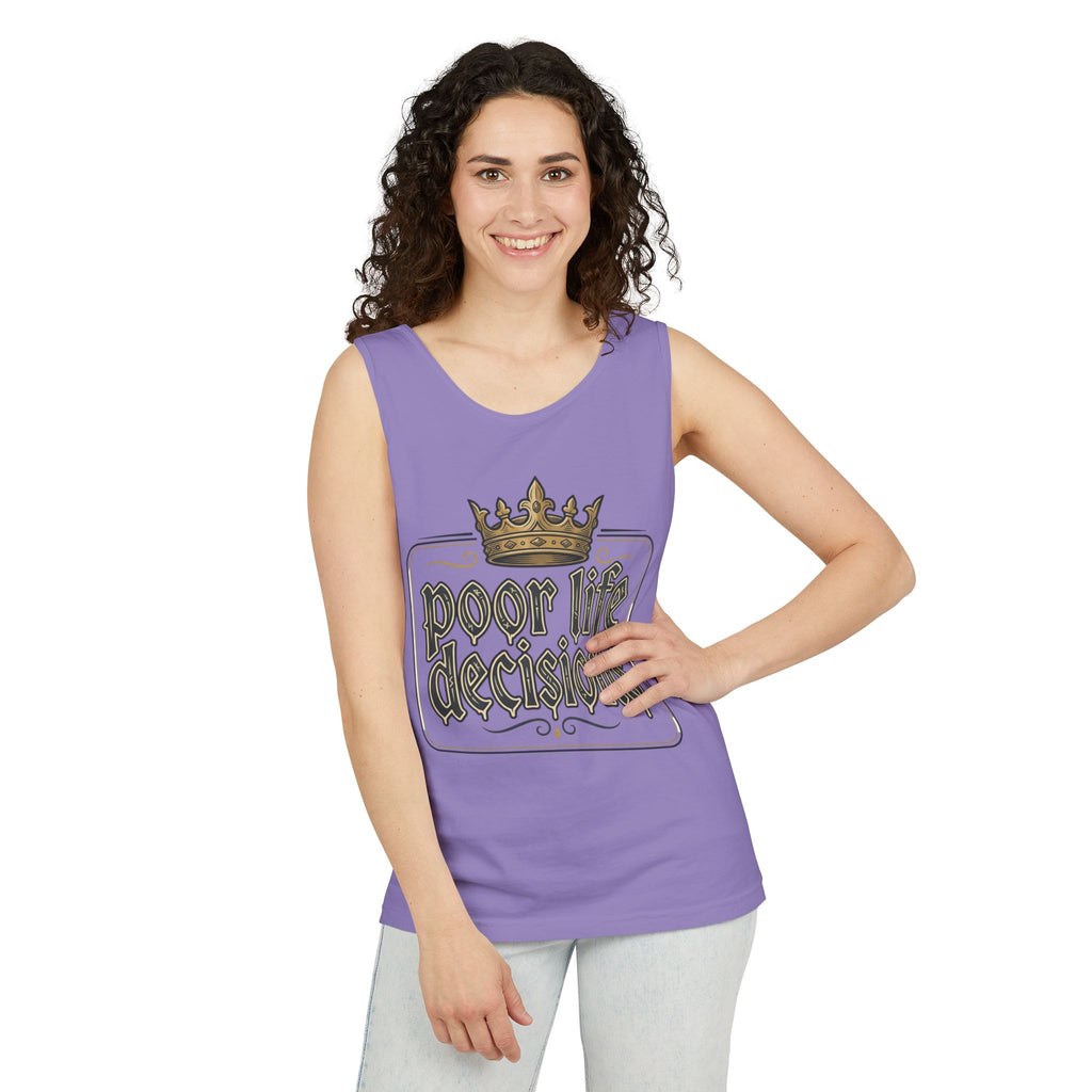 Poor Life Decisions Tank Top — Vintage Crown Graphic