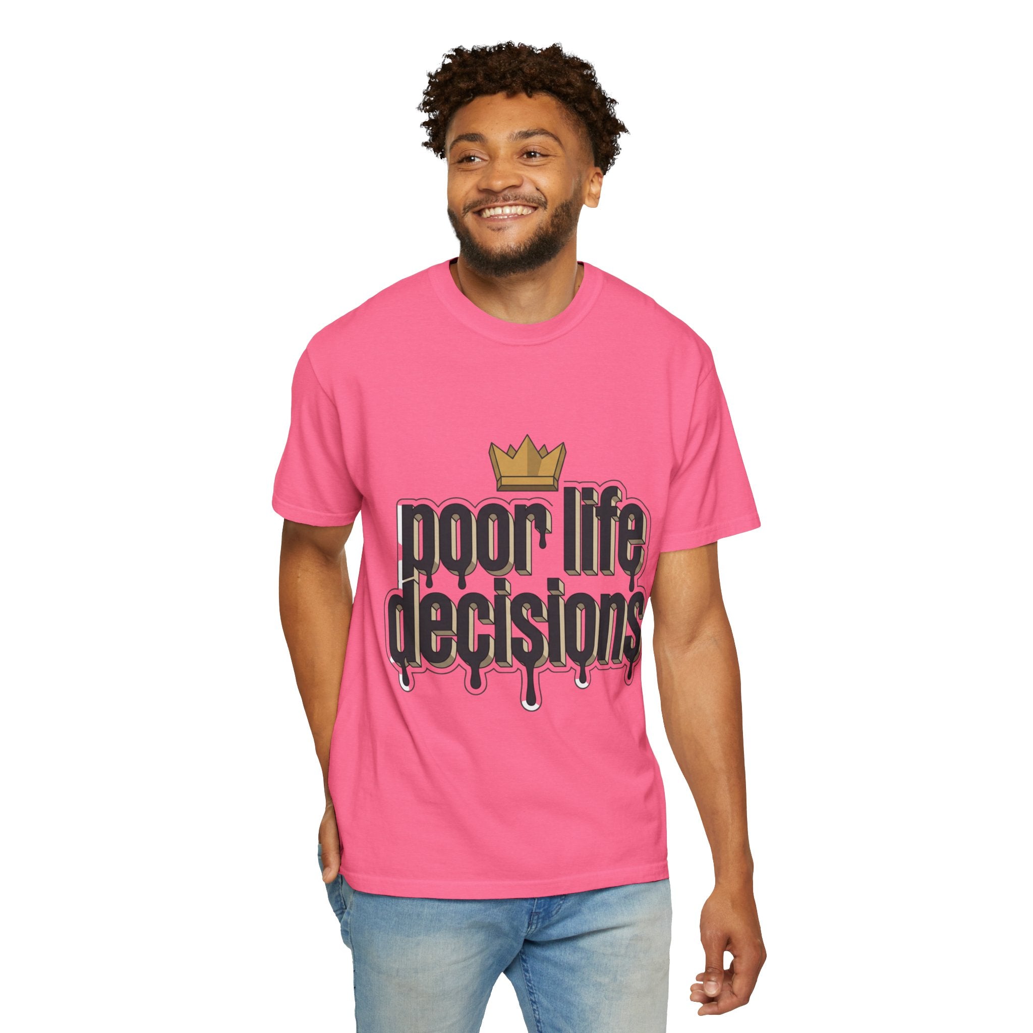 T-Shirt — "Poor Life Decisions" Crown Graphic Tee