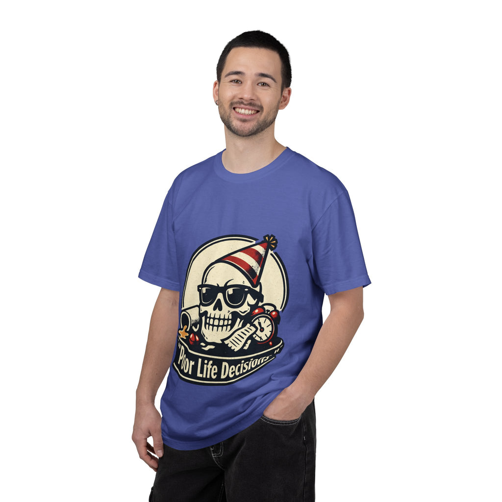 Poor Life Decisions Skull T-Shirt — Funny Party Skull Graphic Tee
