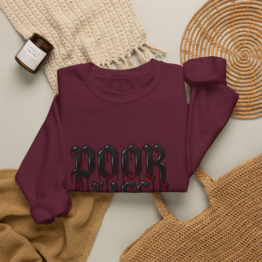 Poor Life Decisions Sweatshirt – Gothic Drip Graphic Crewneck