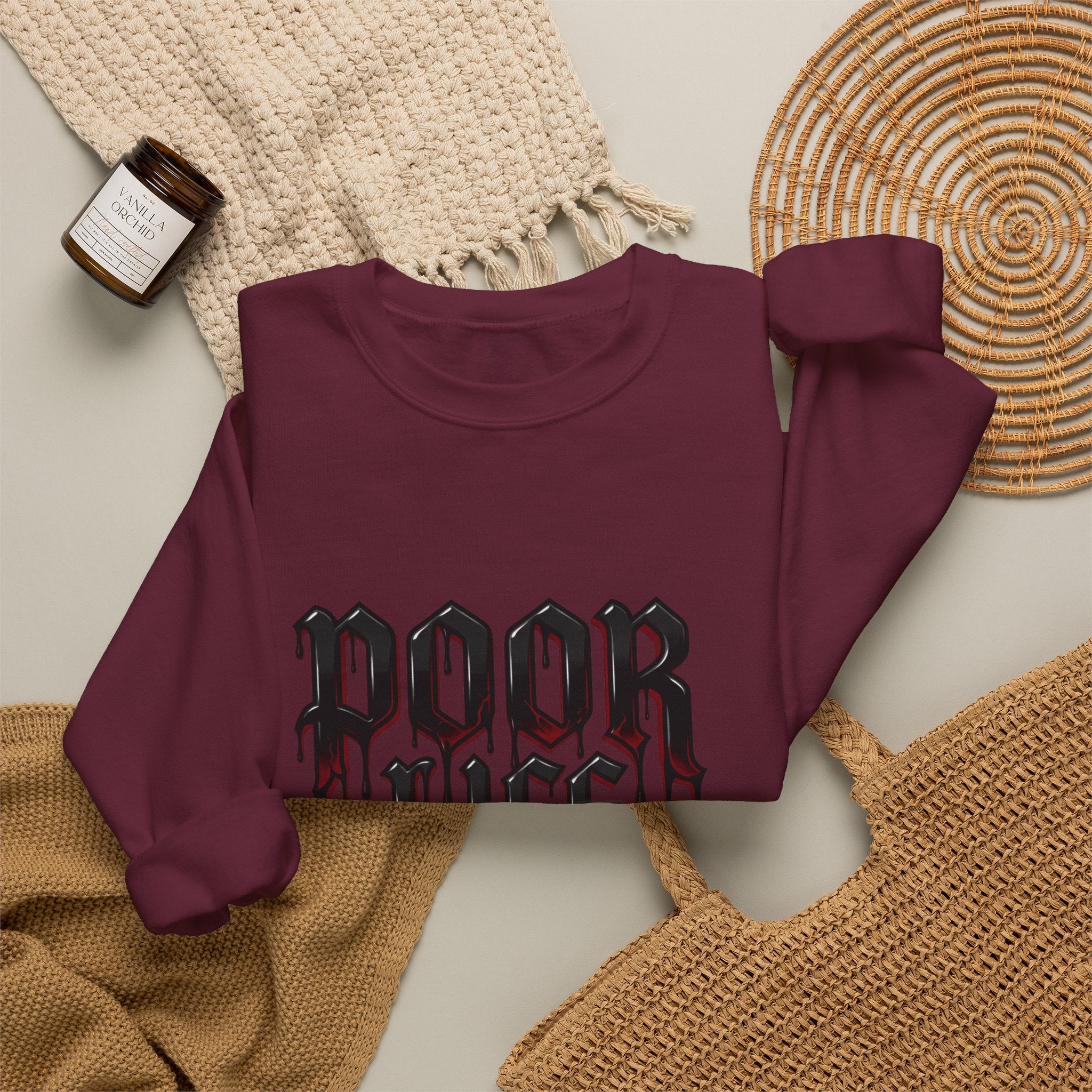 Poor Life Decisions Sweatshirt – Gothic Drip Graphic Crewneck