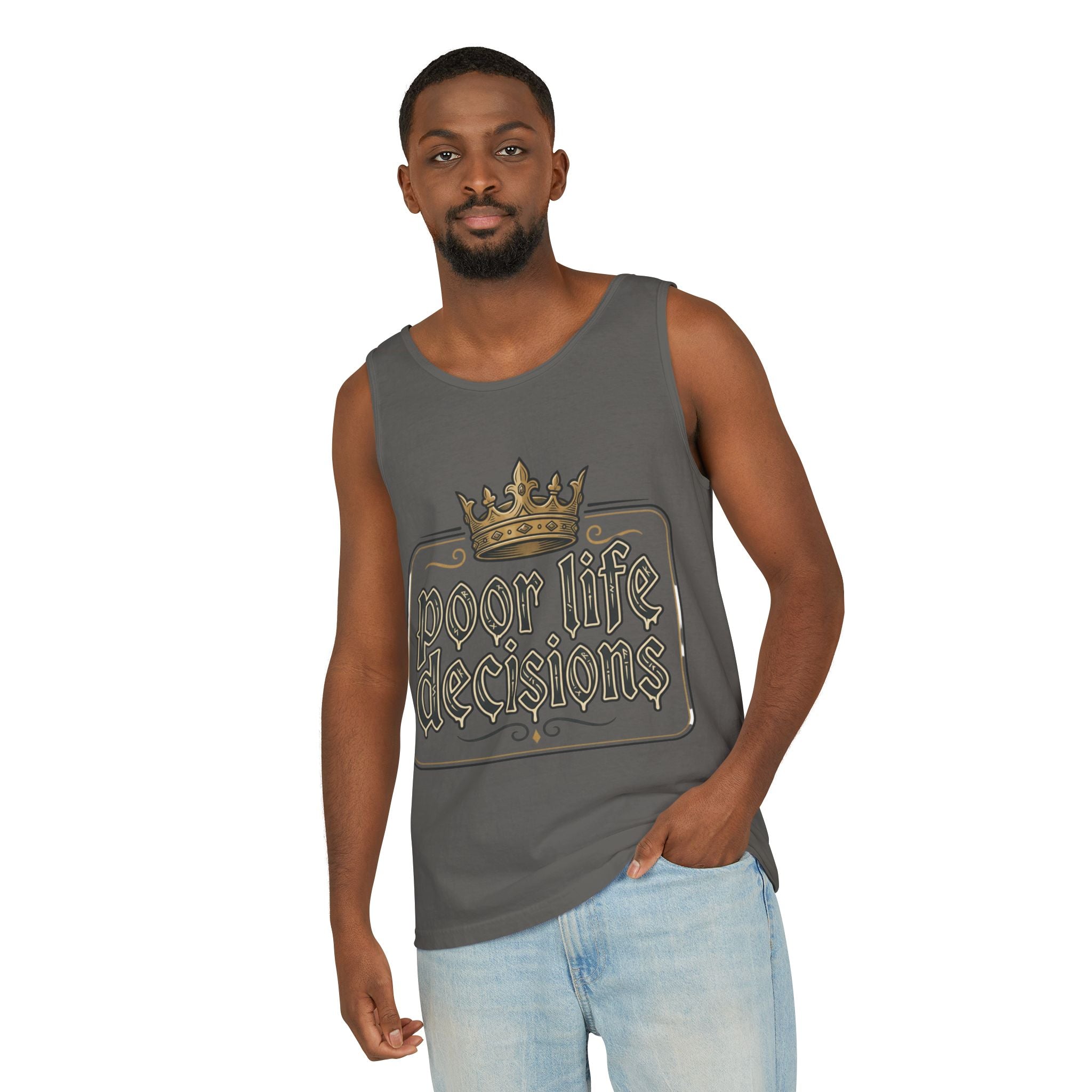 Tank Top — 'Poor Life Decisions' Vintage Crown Graphic