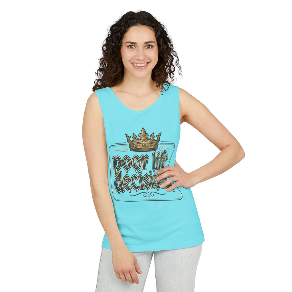 Poor Life Decisions Tank Top — Vintage Crown Graphic